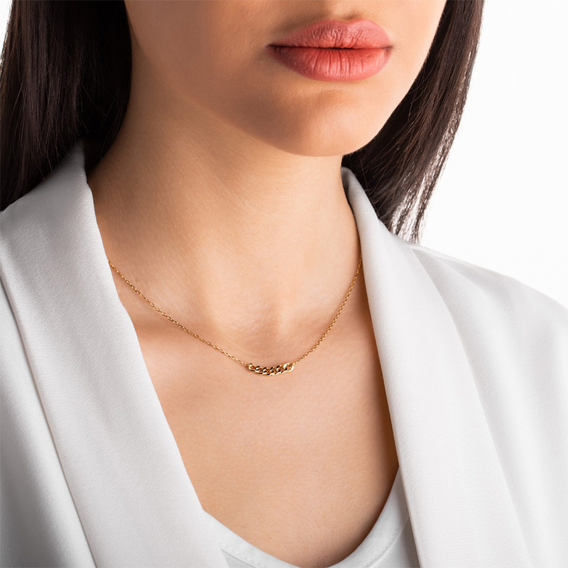 گردنبند طلا 18 عیار طرح کارتیر فلامینگو سبک کد N036254